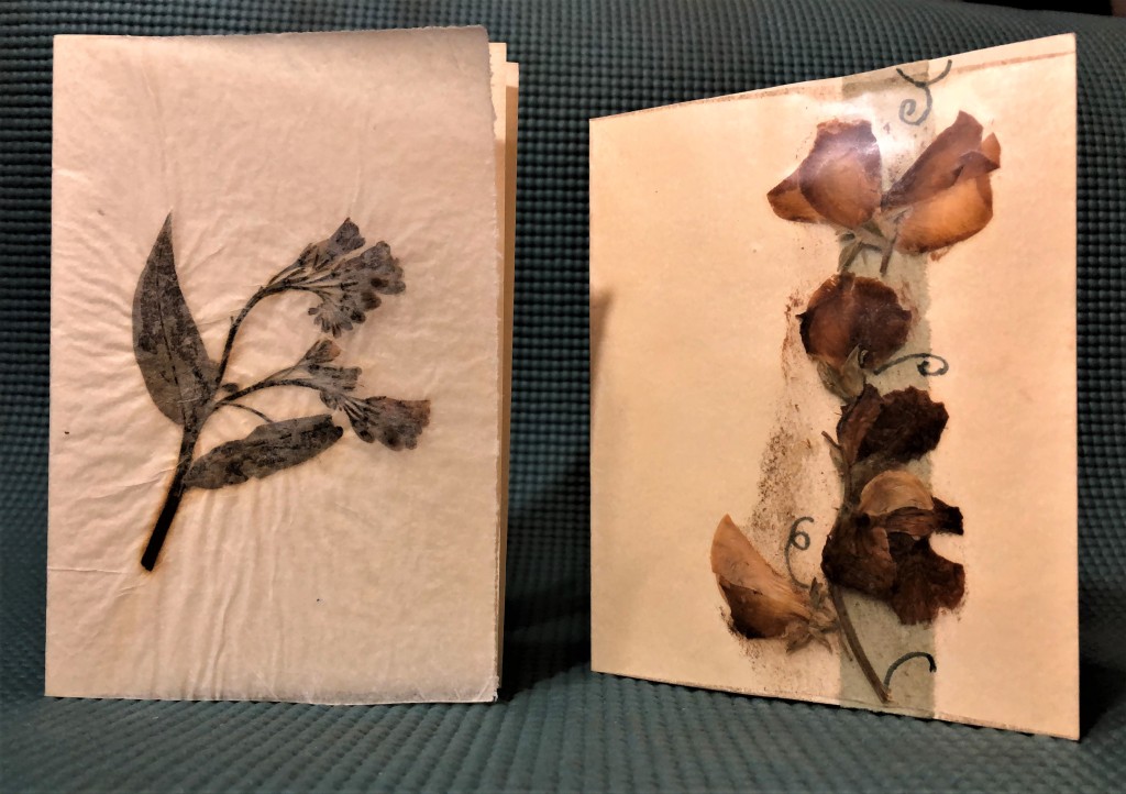 Cards made with pressed flowers